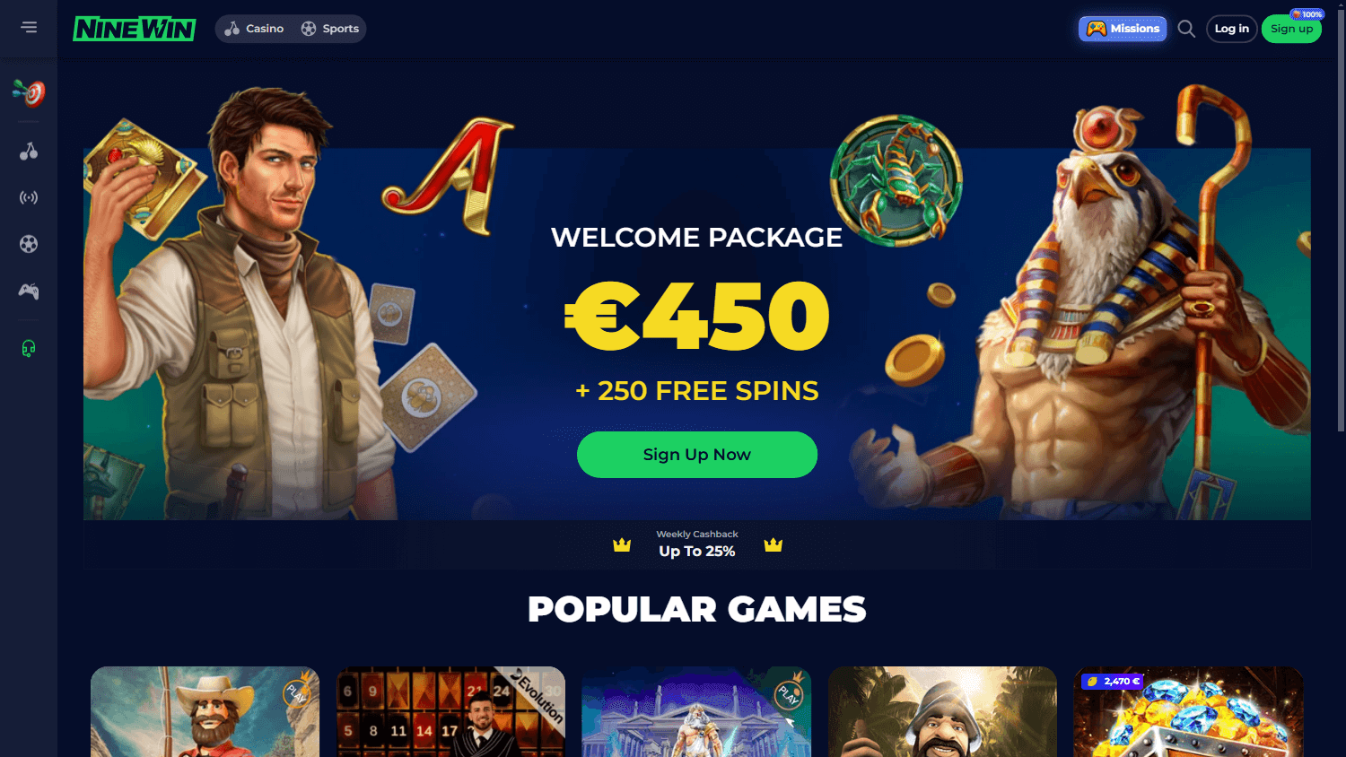 Nine Win Casino Desktop screenshot